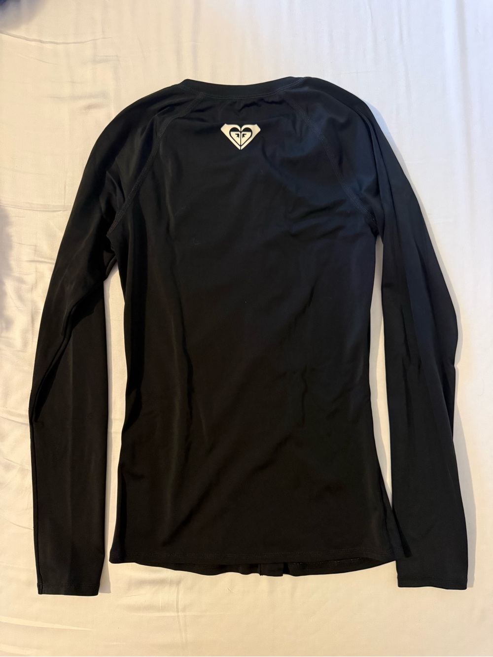 Roxy Black Long-Sleeve Swim Top with White Back Logo